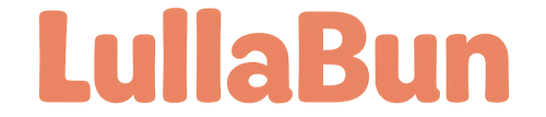 LullaBun logo in orange on a white background